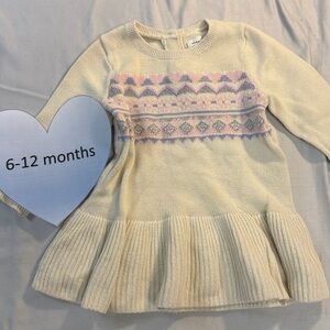 GAP  - long sleeve knit dress. Size 6-12 months